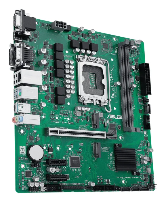 ASUS PRO H810M-C-CSM Placa Base Intel H810 LGA 1851 micro ATX, Compatible con Intel Core Ultra Serie 2, DDR5 Hasta 128 GB, HDMI, DisplayPort