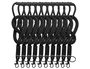 Djois Pack de 10 Cordones Colgantes Textiles Negros de 43 cm con Mosquetón