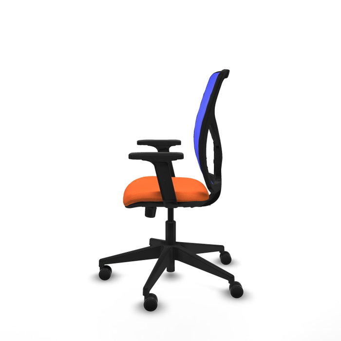 PIQUERAS Y CRESPO Silla de oficina Motilla con mecanismo Sincro, Tela Naranja y Malla Azul PIQUERAS Y CRESPO Silla de oficina Motilla con mecanismo Sincro, Tela Naranja y Malla Azul