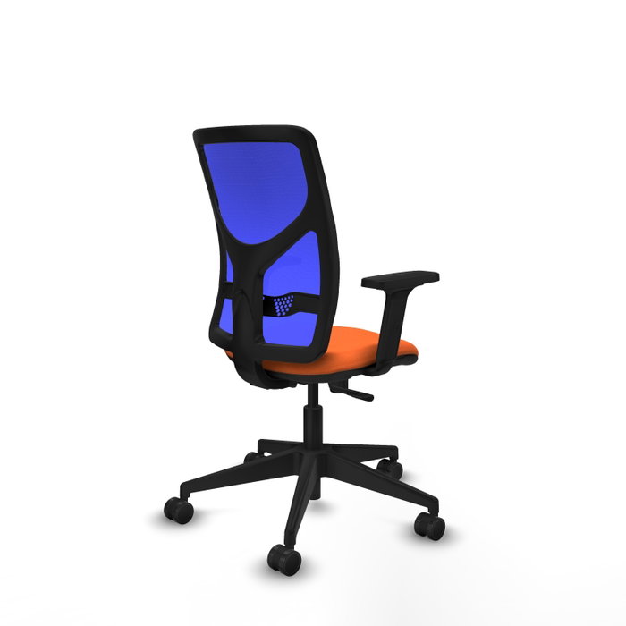 PIQUERAS Y CRESPO Silla de oficina Motilla con mecanismo Sincro, Tela Naranja y Malla Azul PIQUERAS Y CRESPO Silla de oficina Motilla con mecanismo Sincro, Tela Naranja y Malla Azul