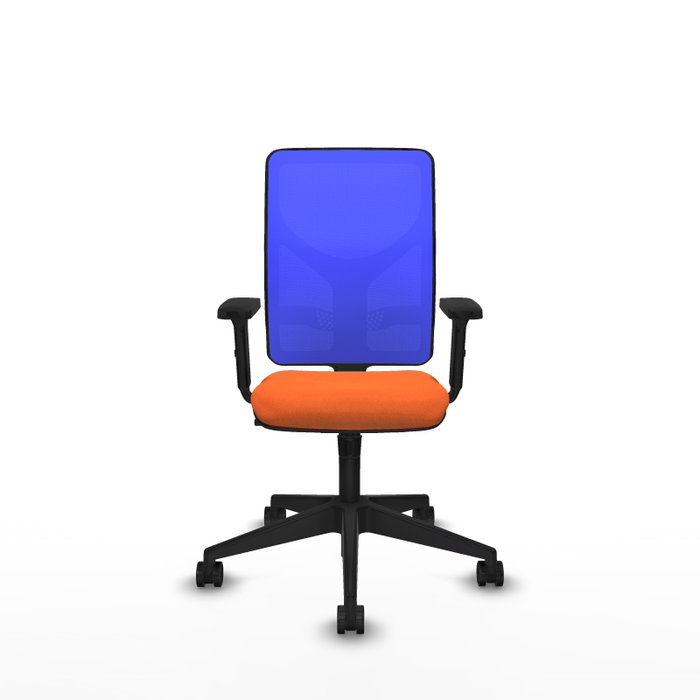 PIQUERAS Y CRESPO Silla de oficina Motilla con mecanismo Sincro, Tela Naranja y Malla Azul PIQUERAS Y CRESPO Silla de oficina Motilla con mecanismo Sincro, Tela Naranja y Malla Azul
