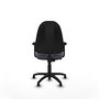 Silla de oficina Algarra con mecanismo Contacto permanente básico tapizada con Tela color Gris oscuro. Equipada con Base poliamida negra, Brazos 2Dy Topes