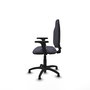 Silla de oficina Algarra con mecanismo Contacto permanente básico tapizada con Tela color Gris oscuro. Equipada con Base poliamida negra, Brazos 2Dy Topes