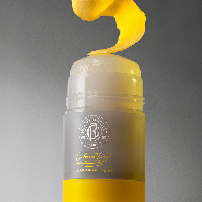 Roger & Gallet Cologne Twist - Desodorante Stick Hombre 50 g, 24h Frescura Cítrica, Protección Sin Aluminio, Sin Manchas, Vegano, 96% Ingredientes Naturales