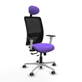 PIQUERAS Y CRESPO Silla de oficina Zulema Lila y Negro con Mecanismo Sincro/Traslack