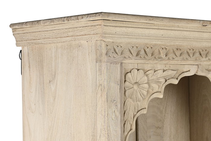 DKD Home Decor Estantería India 1c24 Item Home Madera Natural 38 x 196 x 204 cm con 2 Estanterías