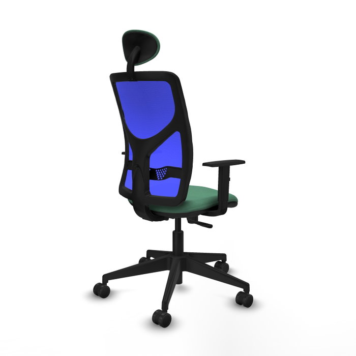 PIQUERAS Y CRESPO Silla de oficina Motilla con mecanismo Sincro, Tela Verde esmeralda y Malla Azul PIQUERAS Y CRESPO Silla de oficina Motilla con mecanismo Sincro, Tela Verde esmeralda y Malla Azul