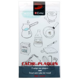 Cuisy Protector Vitrocerámica 52x30 cm para Cocina, Amplía Zona de Trabajo y Protege Superficies
