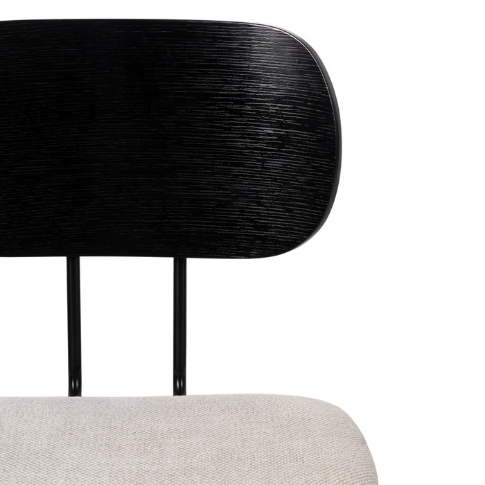 Silla Negro-Blanco Tejido-Metal Salón 48 X 55 X 82,50 cm (Set de 4)