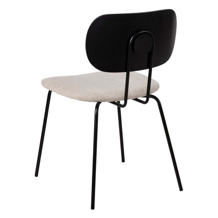 Silla Negro-Blanco Tejido-Metal Salón 48 X 55 X 82,50 cm (Set de 4)