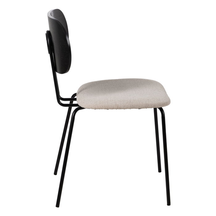 Silla Negro-Blanco Tejido-Metal Salón 48 X 55 X 82,50 cm (Set de 4)