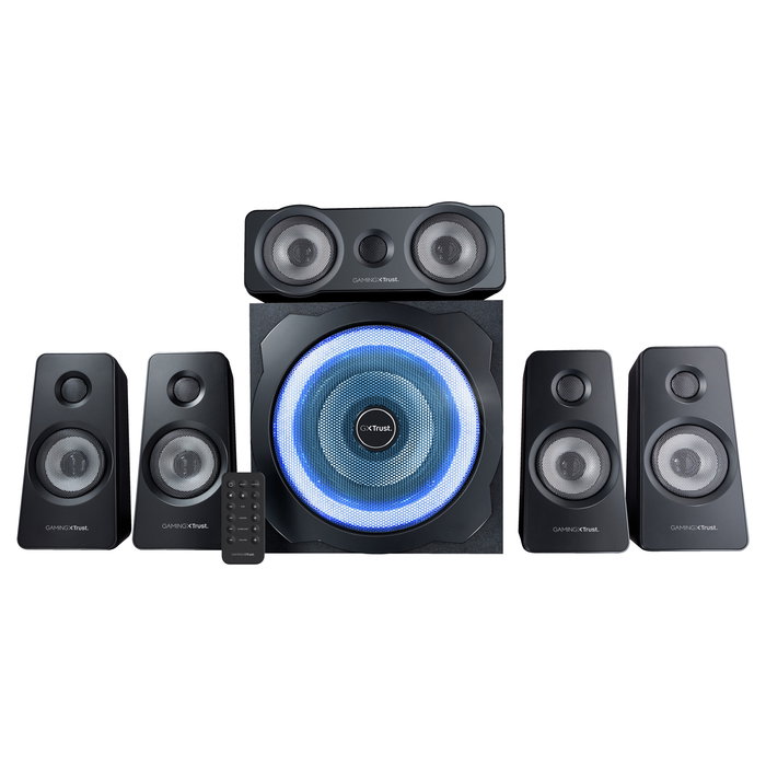 Trust GXT 658 Tytan Altavoces PC 5.1 Surround con Subwoofer, 90 W, Negro, Inalámbrico, Compatible con PC, PS3, Xbox 360