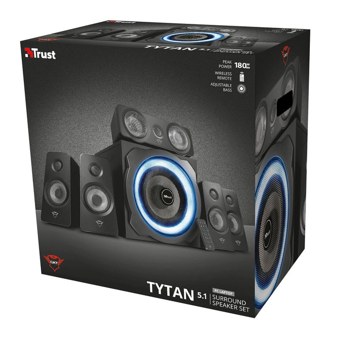 Trust GXT 658 Tytan Altavoces 5.1 con Subwoofer, 90W RMS, Negro