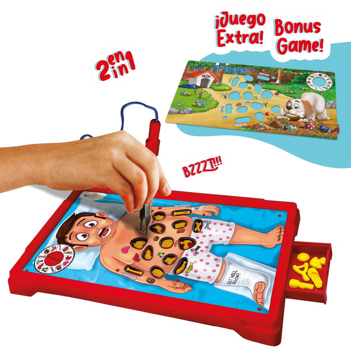 Tachan Juego Super Operación 2 en 1, Juego de Habilidad y Motricidad Fina para Niños +3 Años, Idioma Español, Incluye 2 Paneles y 13 Piezas