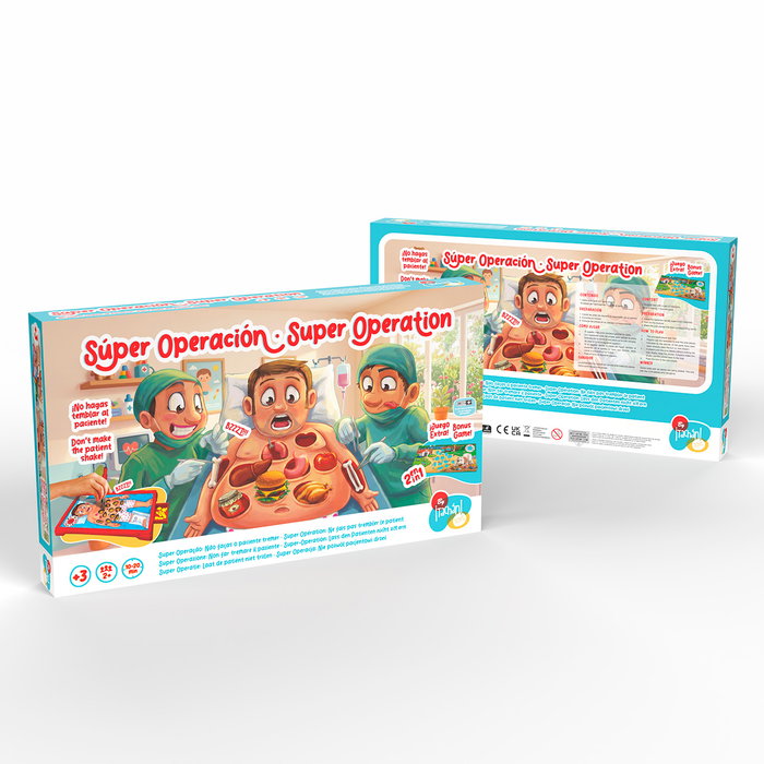 Tachan Juego Super Operación 2 en 1, Juego de Habilidad y Motricidad Fina para Niños +3 Años, Idioma Español, Incluye 2 Paneles y 13 Piezas