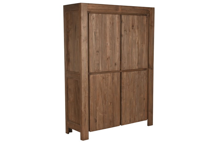 DKD Home Decor Armario Indo minimal 24 Natural 4 puertas 130 x 45 x 180 cm