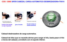 SIFER Cabezal Carga Automático Desbrozadora TH014(5458)