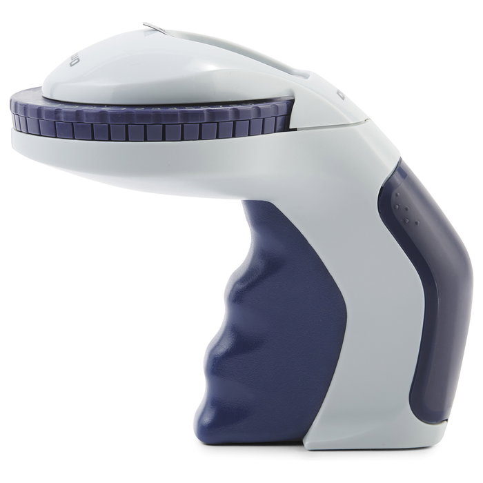 DYMO Omega - Prensa de Etiquetas Térmica de Impresión Directa Azul, para Uso Doméstico, Imprime en Etiquetas PVC hasta 9 mm