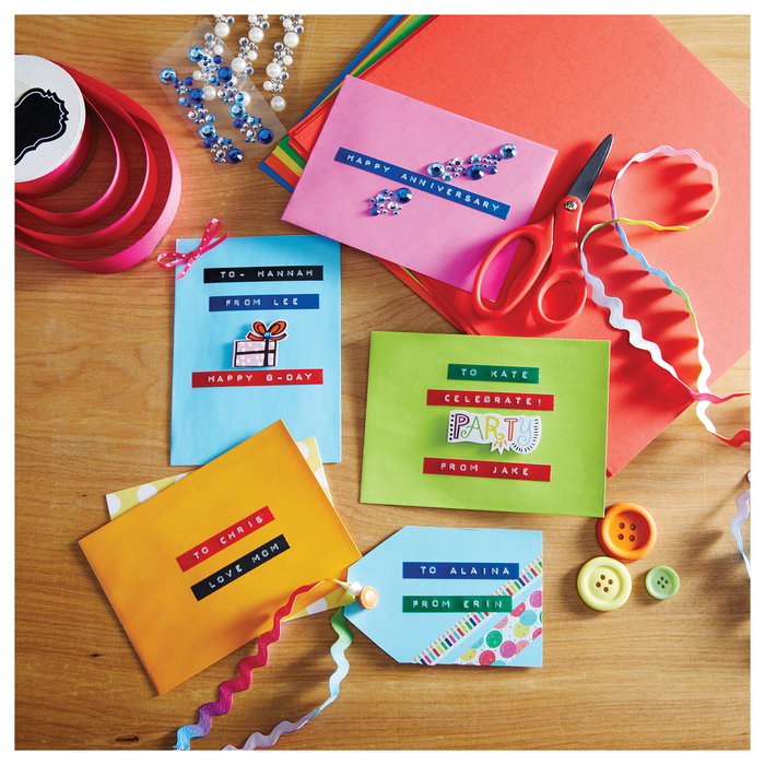 DYMO Omega - Prensa de Etiquetas Térmica de Impresión Directa Azul, para Uso Doméstico, Imprime en Etiquetas PVC hasta 9 mm