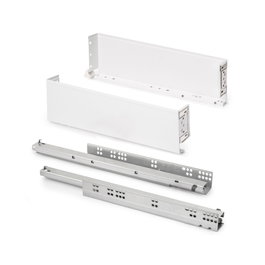 Emuca Cajón exterior Simplex 25kg de altura 122mm, profundidad 490mm, Acero, Pintado blanco