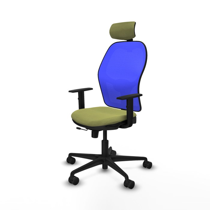 PIQUERAS Y CRESPO Silla de oficina Jorquera con mecanismo Sincro/Traslack Verde oliva y Azul PIQUERAS Y CRESPO Silla de oficina Jorquera con mecanismo Sincro/Traslack Verde oliva y Azul
