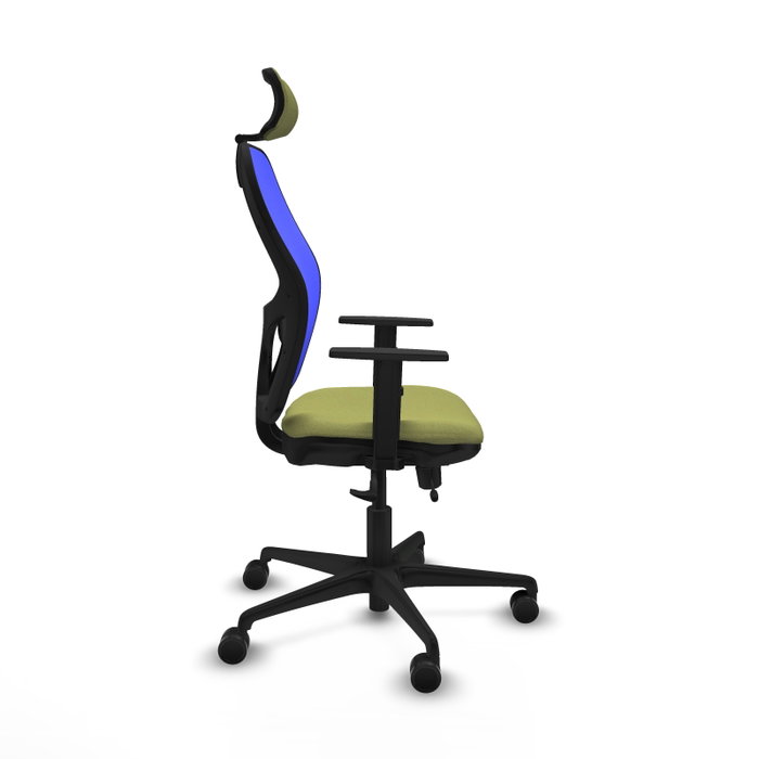 PIQUERAS Y CRESPO Silla de oficina Jorquera con mecanismo Sincro/Traslack Verde oliva y Azul PIQUERAS Y CRESPO Silla de oficina Jorquera con mecanismo Sincro/Traslack Verde oliva y Azul