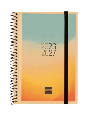 Finocam Agenda Escolar 2026-27 Espiral Tapa PP Apaisada con Goma Personalizable Finocam Agenda Escolar 2026-27 Espiral Tapa PP Apaisada con Goma Personalizable