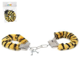 Esposas con Diseño de Pelaje de Tigre y Llave para Juegos y Disfraces