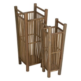Ixia Set de 2 Paragüeros Natural Bambú 24,5x24,5x62 cm