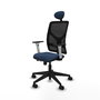 PIQUERAS Y CRESPO Silla de oficina Motilla con mecanismo Sincro/Traslack, Azul marino y Negro