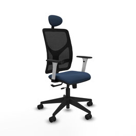 PIQUERAS Y CRESPO Silla de oficina Motilla con mecanismo Sincro/Traslack, Azul marino y Negro