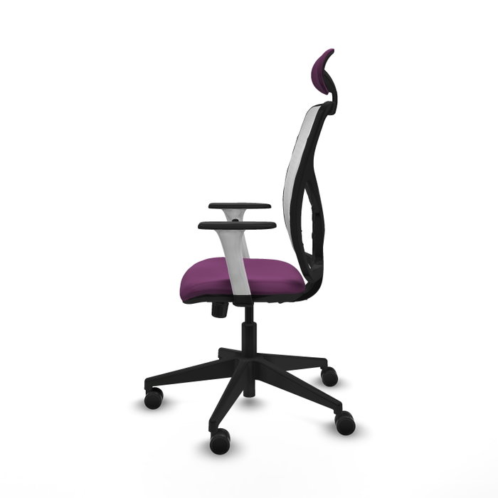 PIQUERAS Y CRESPO Silla de oficina Motilla con mecanismo Sincro, Morado y Blanco