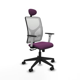 PIQUERAS Y CRESPO Silla de oficina Motilla con mecanismo Sincro, Morado y Blanco