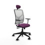 PIQUERAS Y CRESPO Silla de oficina Motilla con mecanismo Sincro, Morado y Blanco