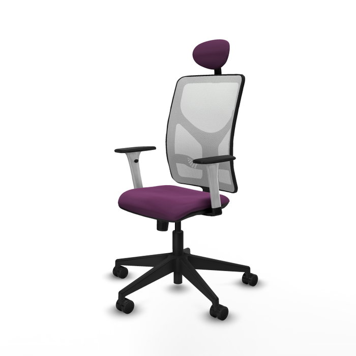 PIQUERAS Y CRESPO Silla de oficina Motilla con mecanismo Sincro, Morado y Blanco