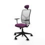 PIQUERAS Y CRESPO Silla de oficina Motilla con mecanismo Sincro, Morado y Blanco
