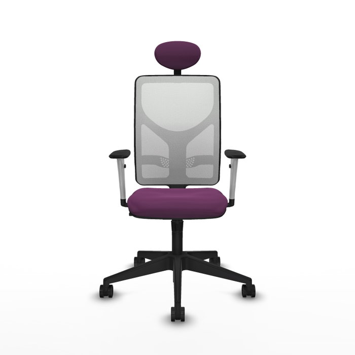 PIQUERAS Y CRESPO Silla de oficina Motilla con mecanismo Sincro, Morado y Blanco