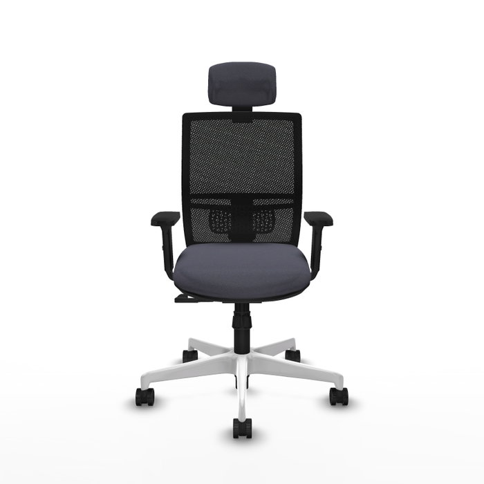 PIQUERAS Y CRESPO Silla de oficina Yunquera con mecanismo Sincro, Gris oscuro y Negro