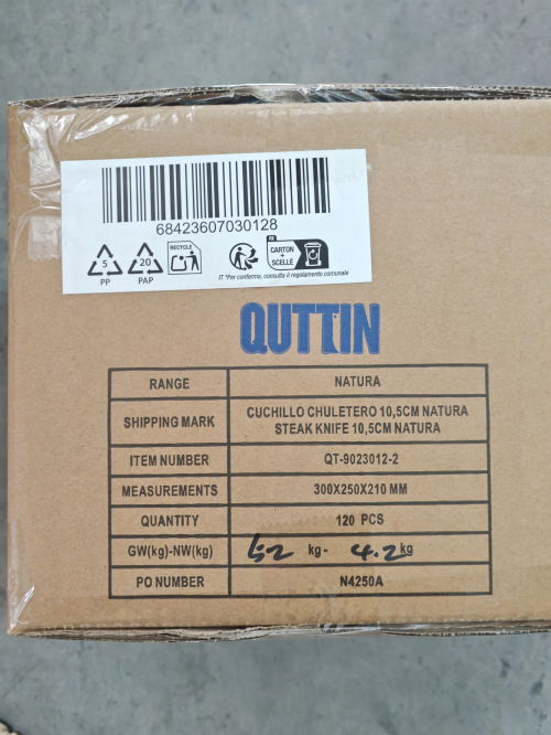 Quttin Cuchillo Chuletero Natura 10.5 cm (60 Unidades)