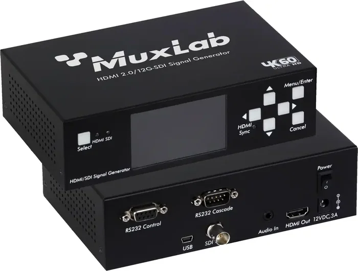 MuxLab Generador de Señales HDMI 2.0 4K 60Hz y 12G-SDI Modelo 500830-V2 Pruebas AV MuxLab Generador de Señales HDMI 2.0 4K 60Hz y 12G-SDI Modelo 500830-V2 Pruebas AV