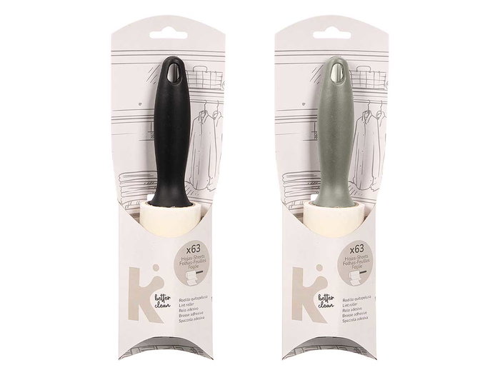 Arte Regal Rodillo Quitapelusas Surtidos Colores - 5x22x5 cm 63 Hojas Plástico, Gris y Negro (Set de 24)