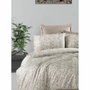 Aucune Juego de cama de algodón satén, Capuchino, 220x240 cm con 2 fundas de almohada