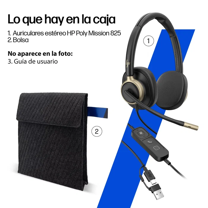 Poly HP Poly Mission 825 Negro