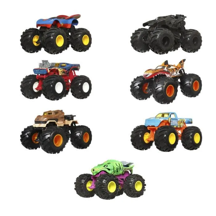 Hot Wheels Monster Truck 1:24 FYJ83 - Coche de juguete pequeño para niños a partir de 3 años, modelo aleatorio