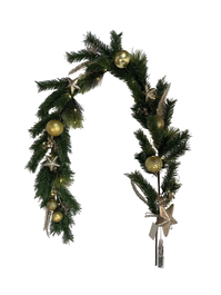 DKD Home Decor Guirnalda Navidad Moderna Verde Dorado LED PVC 2 Unidades 7 x 150 x 14 cm