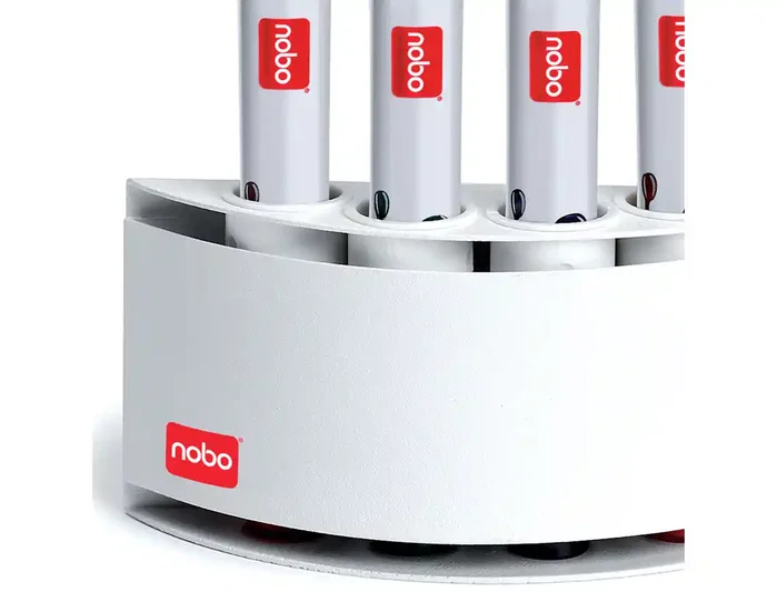 Nobo Soporte magnético para 4 rotuladores de pizarra, 63x45x135 mm, color blanco Nobo Soporte magnético para 4 rotuladores de pizarra, 63x45x135 mm, color blanco