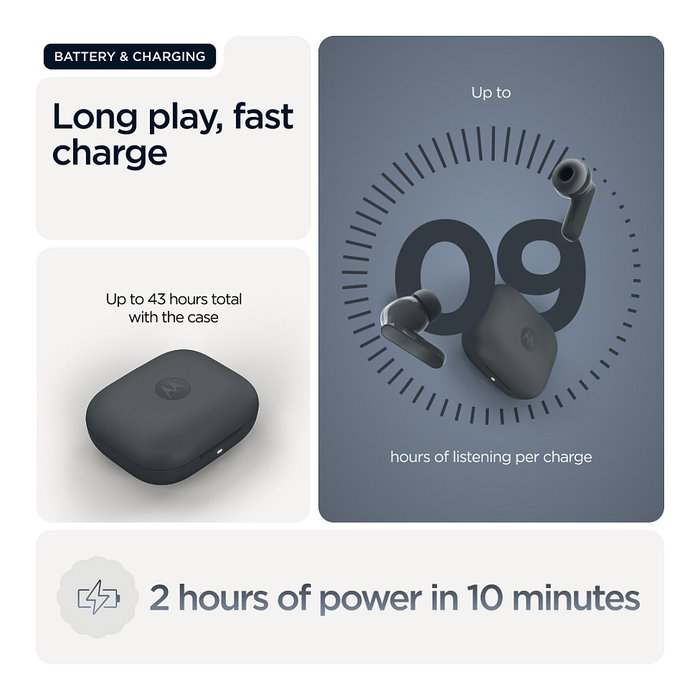 Motorola Moto Buds Bass Negro Motorola Moto Buds Bass Negro