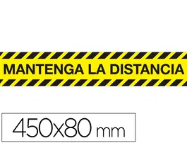 Cinta Adhesiva Señalización Mantenga Distancia Seguridad PVC 165 Micras 450x80 mm