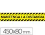 Cinta Adhesiva Señalización Mantenga Distancia Seguridad PVC 165 Micras 450x80 mm