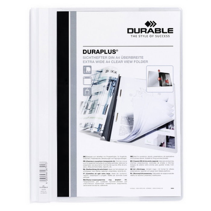Durable Carpeta de Presentación Dossier Duraplus A4 Blanco - 25 UD Durable Carpeta de Presentación Dossier Duraplus A4 Blanco - 25 UD